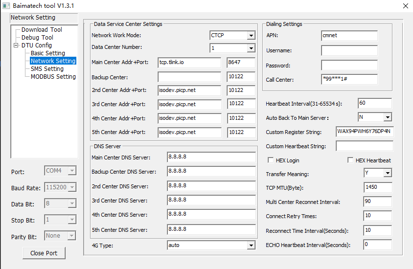 Cellular Modem configuration”