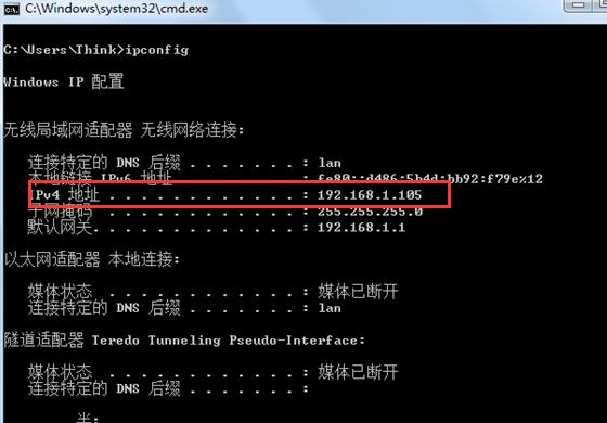 Check the IP address assignment